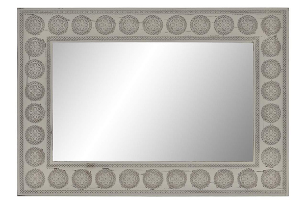 Mirror wood 54x2x76 wall aged white