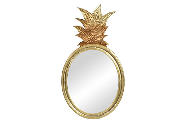 Mirror metal 42x76x5.5 pineapple golden