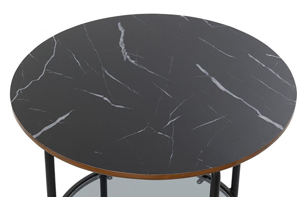 Auxiliary table iron glass 50x50x45 black