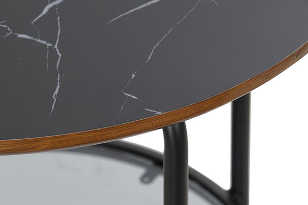 Auxiliary table iron glass 50x50x45 black