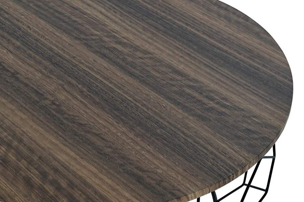 Coffee table metal wood 75x75x38 black