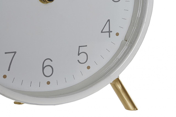 Table clock metal mdf 18x5,5x19,5 white