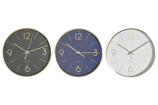 Wall clock aluminium 25x4,2x25 golden 3 mod.