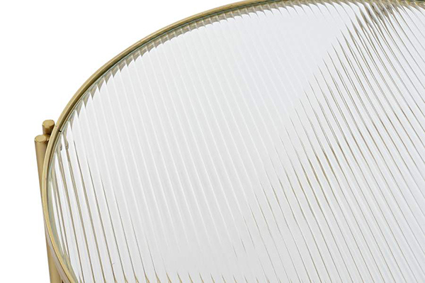 Coffee table metal glass 80x80x42,5 golden