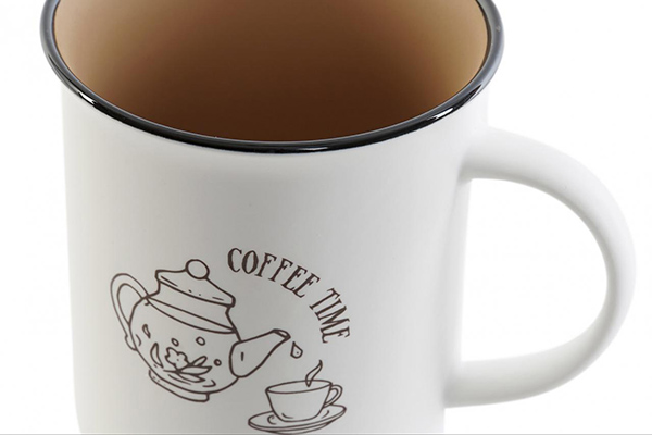 Mug porcelain 12x8,5x9 310 coffee matte 4 mod.