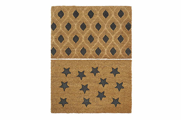 Doormat coconut rubber 60x40x1,5 stars 2 mod.