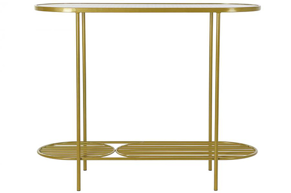 Console table iron glass 99,5x38x80 golden