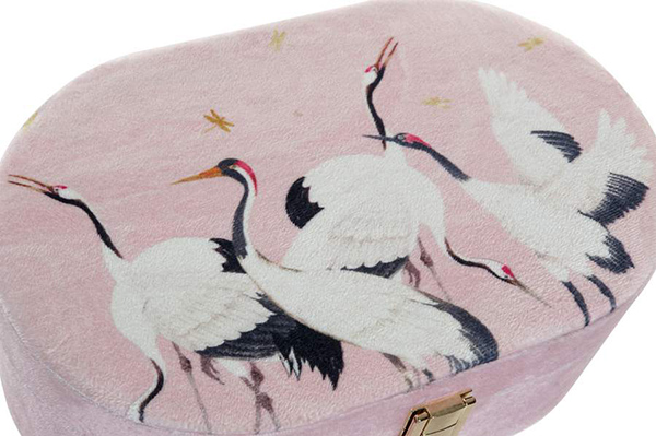 Jeweler paperboard 25x16x9 heron velvet pale pink
