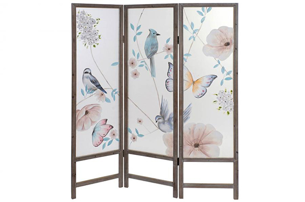 Folding screen nylon wood 150x2x180 floral