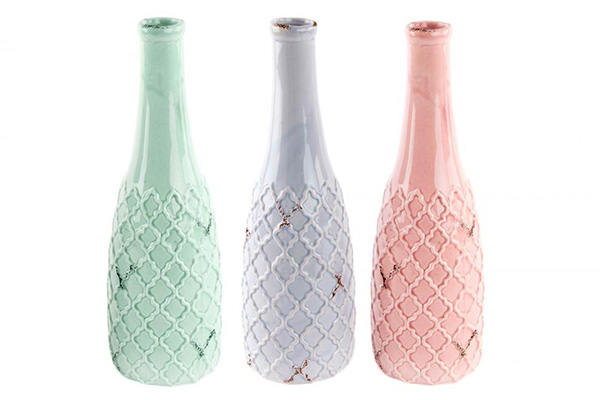 Pastelne vaze sa geometrijskim šarama 8,5x25,5 3 boje