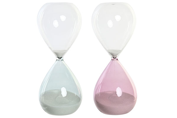 Hourglass/ sand clock glass 7,5x7,5x19 2 mod.