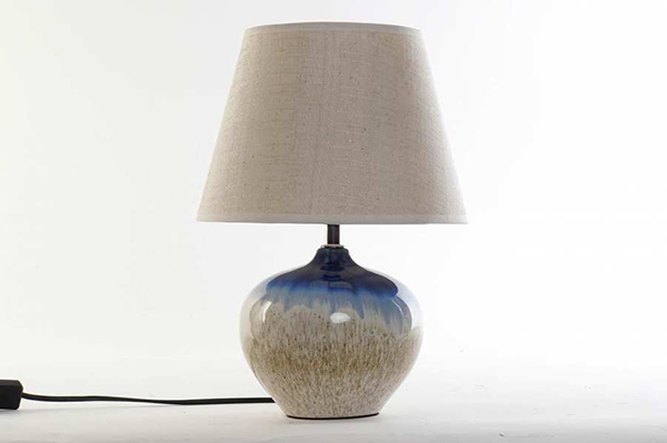 Lampe de table gr s coton 25x35 bleu
