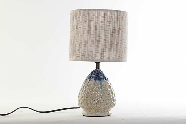 Lampe de table gr s polyester 18x32,5 bleu