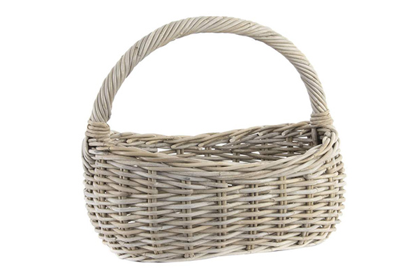 Basket rattan 48x38x41 handle aged