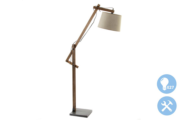 Lamp stand wood velvet 84x30x156 e27