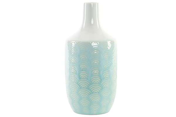 Vase porcelaine 10,5x22 vagues relief