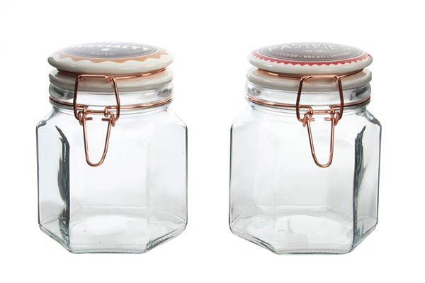 Jar glass ceramic 12x10,5x15,5 800ml 2 mod