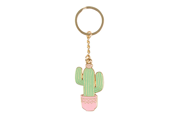 Pastel cactus keyring