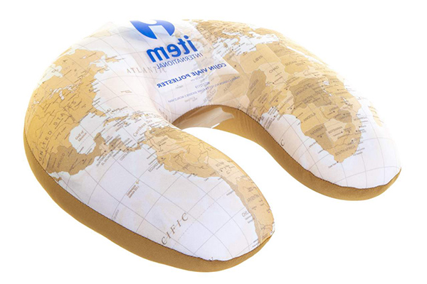 Travel cushion set 2 polyester 30x30x8,5 world map