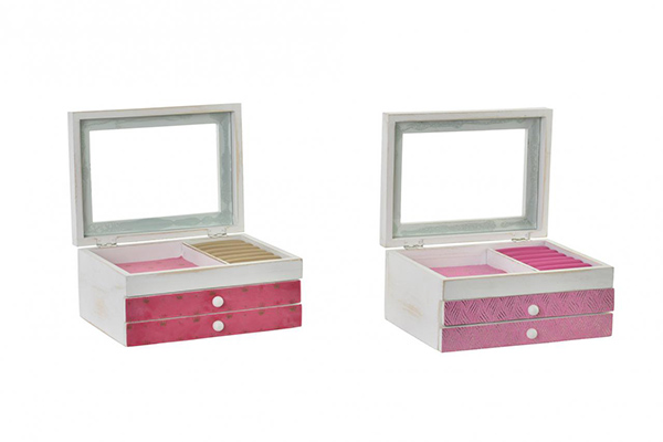 Roze bela kutija za nakit 21,5x16,5x11 2 modela