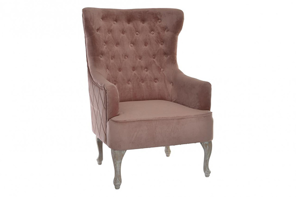 Armchair polyester wood 78x84x111 capitone