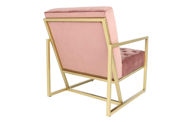 Roze fotelja / metal 76x76x84