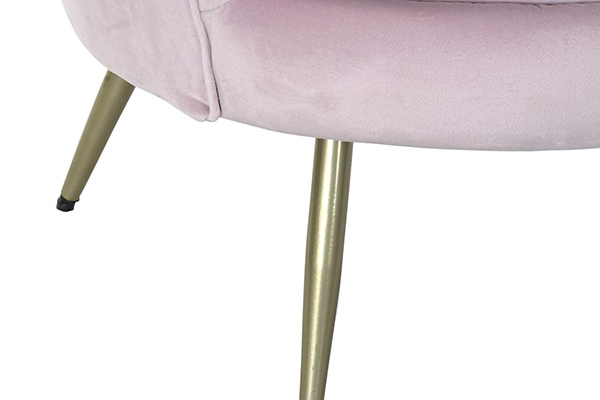 Armchair polyester metal 80x46x84 shell pink