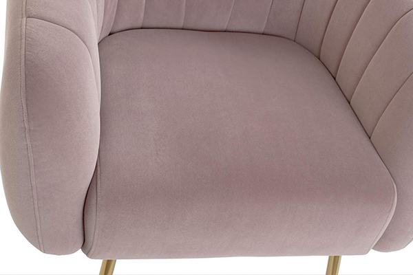Armchair polyester metal 81x75x73 velvet pink