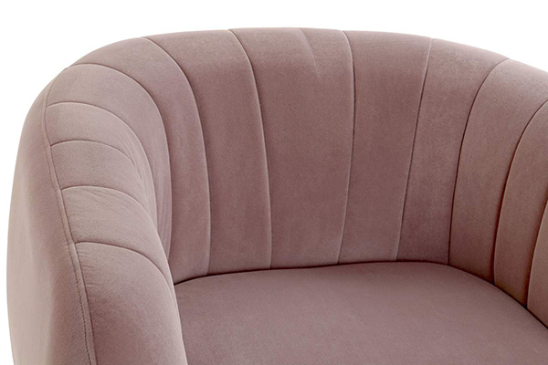 Roze fotelja velvet 81x75x73