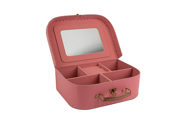 Roze koferčić sa ogledalom 17,3 x 25,6 x 8,3