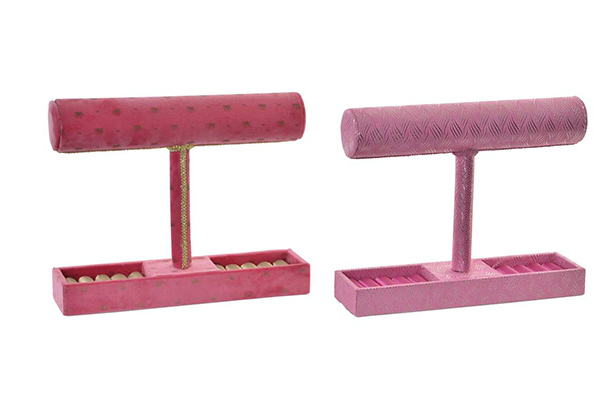Roze plišani držač nakita 27x7x22 2 modela