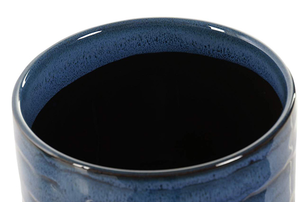 Flowerpot stand stoneware 13,5x13,5x12 blue