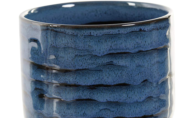 Flowerpot stand stoneware 13,5x13,5x12 blue