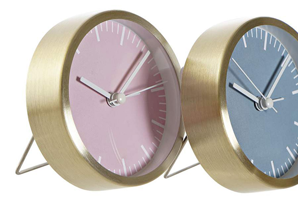 Alarm clock aluminium 9,2x6x9,2 golden 3 mod.