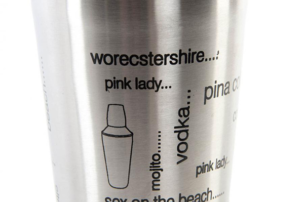 Cocktail shaker inox 9,5x22 500ml letters