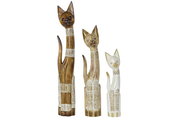 Figure set 3 albasia 16x7,5x100 cats natural