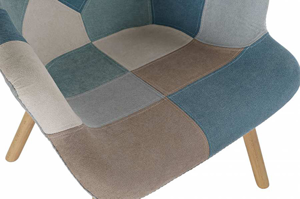 Armchair set 2 polyester 70x70x95 45cm patchwork
