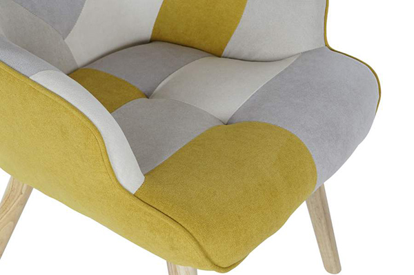 Set fotelja i stolica za noge patchwork yellow 70x73x102
