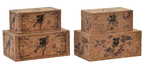 Box set 2 cork wood 23x15x10 butterfly 2 mod.