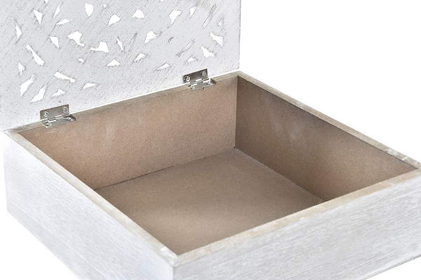 Box set 2 mdf 21,5x21,5x8 mandala white