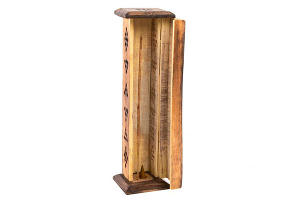 Incense stand set 10 wood 8x8x30 25 cm, mandala 6