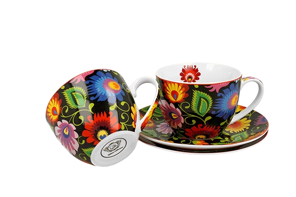 2 cups with saucers etnic