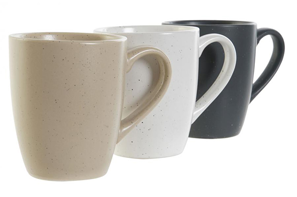 Mug set 6 stoneware 17x12x39 160 ml, 3 mod.