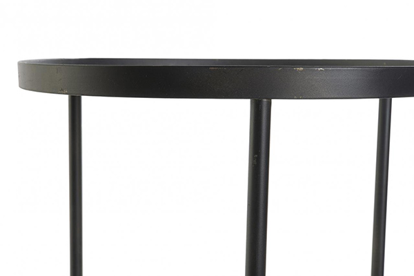 Auxiliary table set 2 metal glass 45x45x45 black