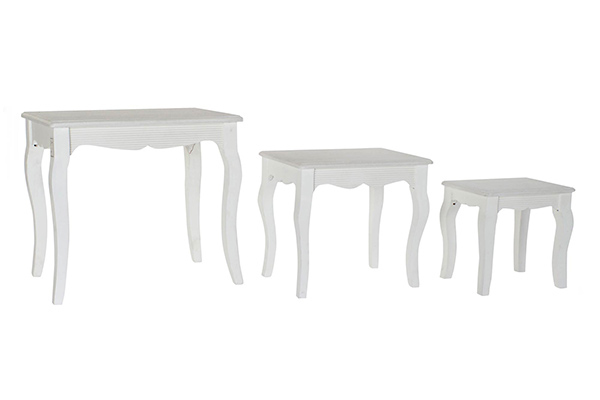 Auxiliary table set 3 mdf wood 53x35x47 white