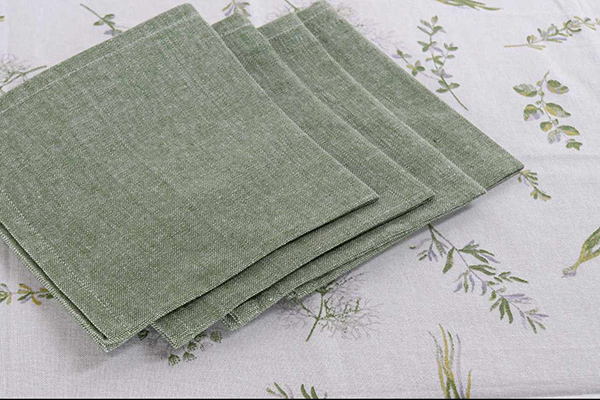 Tablecloth set 8 cotton 150x250x250 botanic green