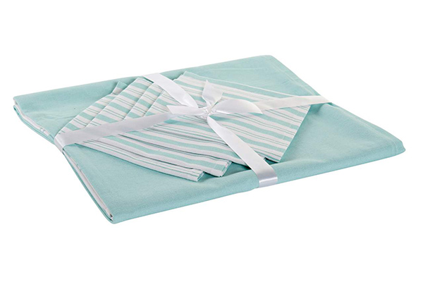 Tablecloth set 4 cotton 150x1x150 mint green