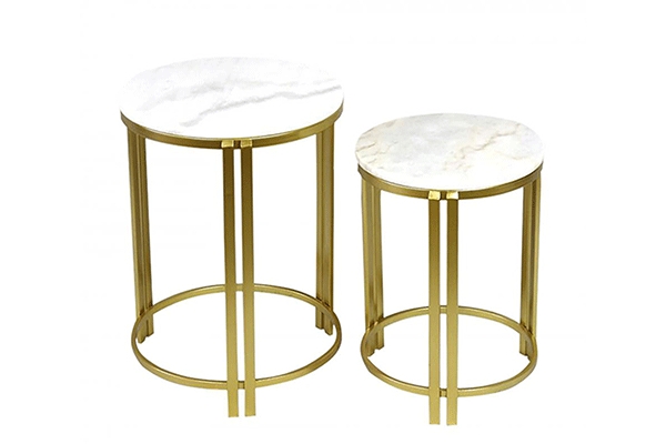 Auxiliary table metal marble 40x40x55 golden