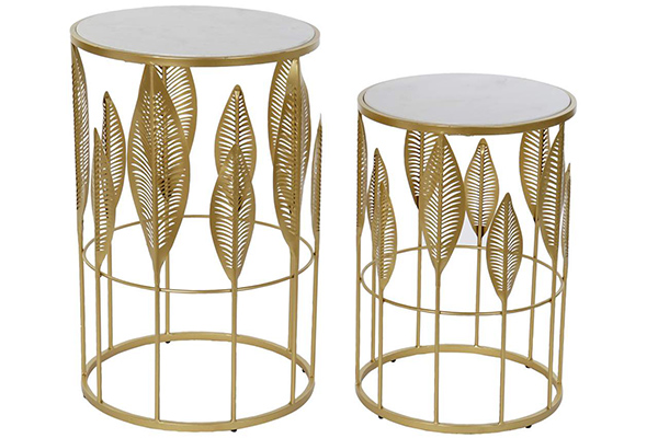 Auxiliary table set 2 metal 42x42x65,5 leaves