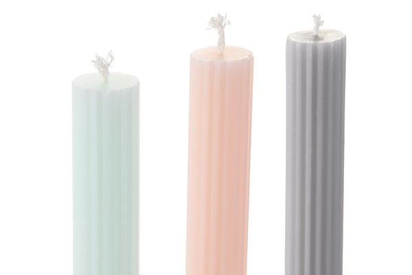 Set sveća u boji / 3 2x2x25 98 gr, 3 modela